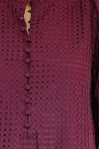 See The Light Burgundy Textured Midi Dress