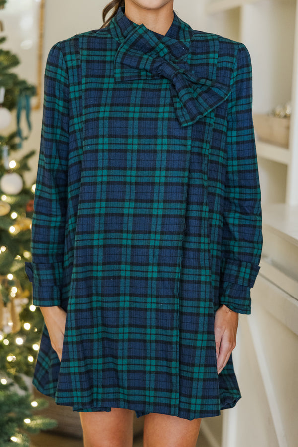 Just A Wish Emerald Green Plaid Dress