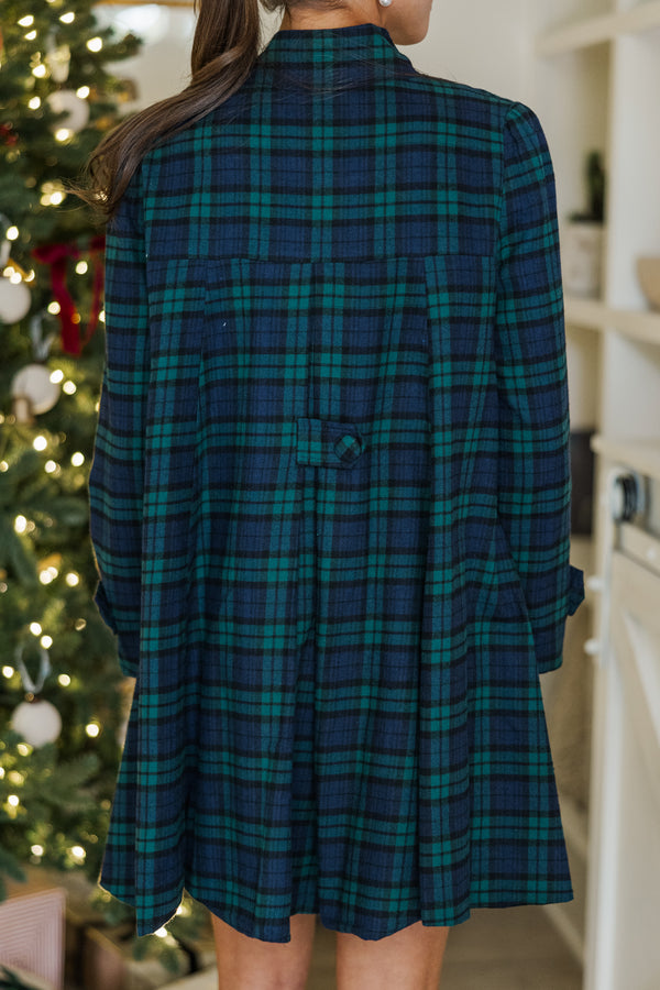 Just A Wish Emerald Green Plaid Dress