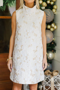 Best Days Are Here Cream Floral Brocade Dress