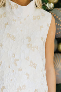 Best Days Are Here Cream Floral Brocade Dress