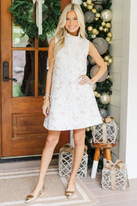 Best Days Are Here Cream Floral Brocade Dress