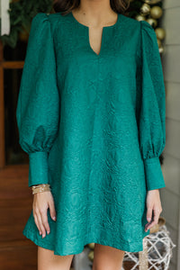 At A Glance Emerald Textured Dress