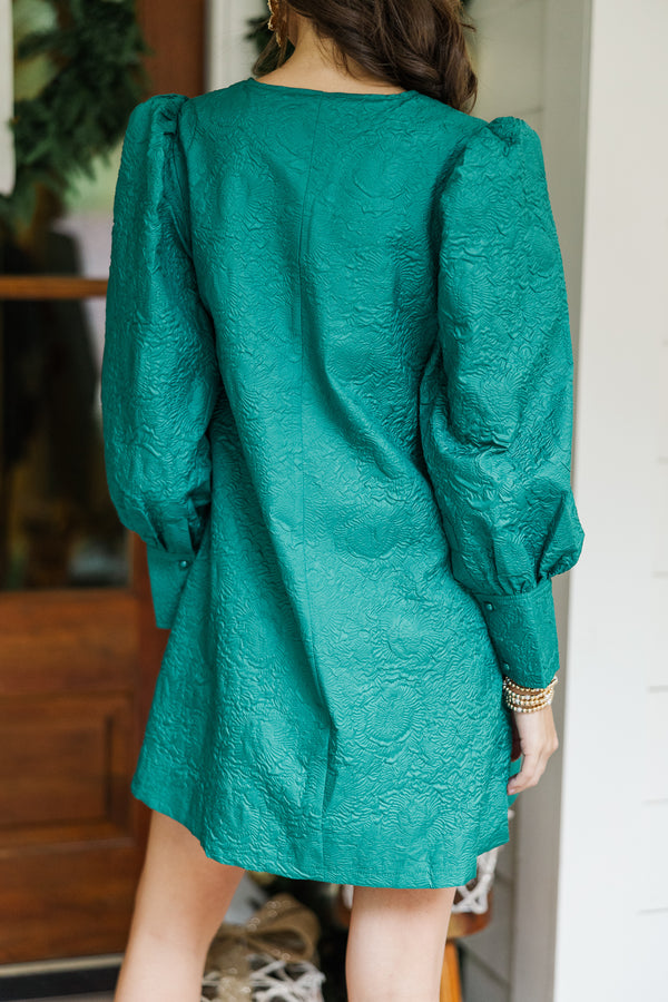 At A Glance Emerald Textured Dress