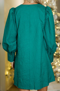 At A Glance Emerald Textured Dress