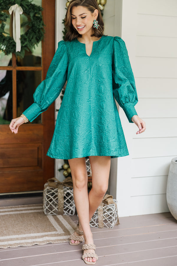 At A Glance Emerald Textured Dress