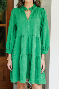 All Up To You Emerald Green Textured Dress