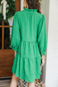 All Up To You Emerald Green Textured Dress