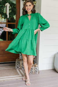 All Up To You Emerald Green Textured Dress