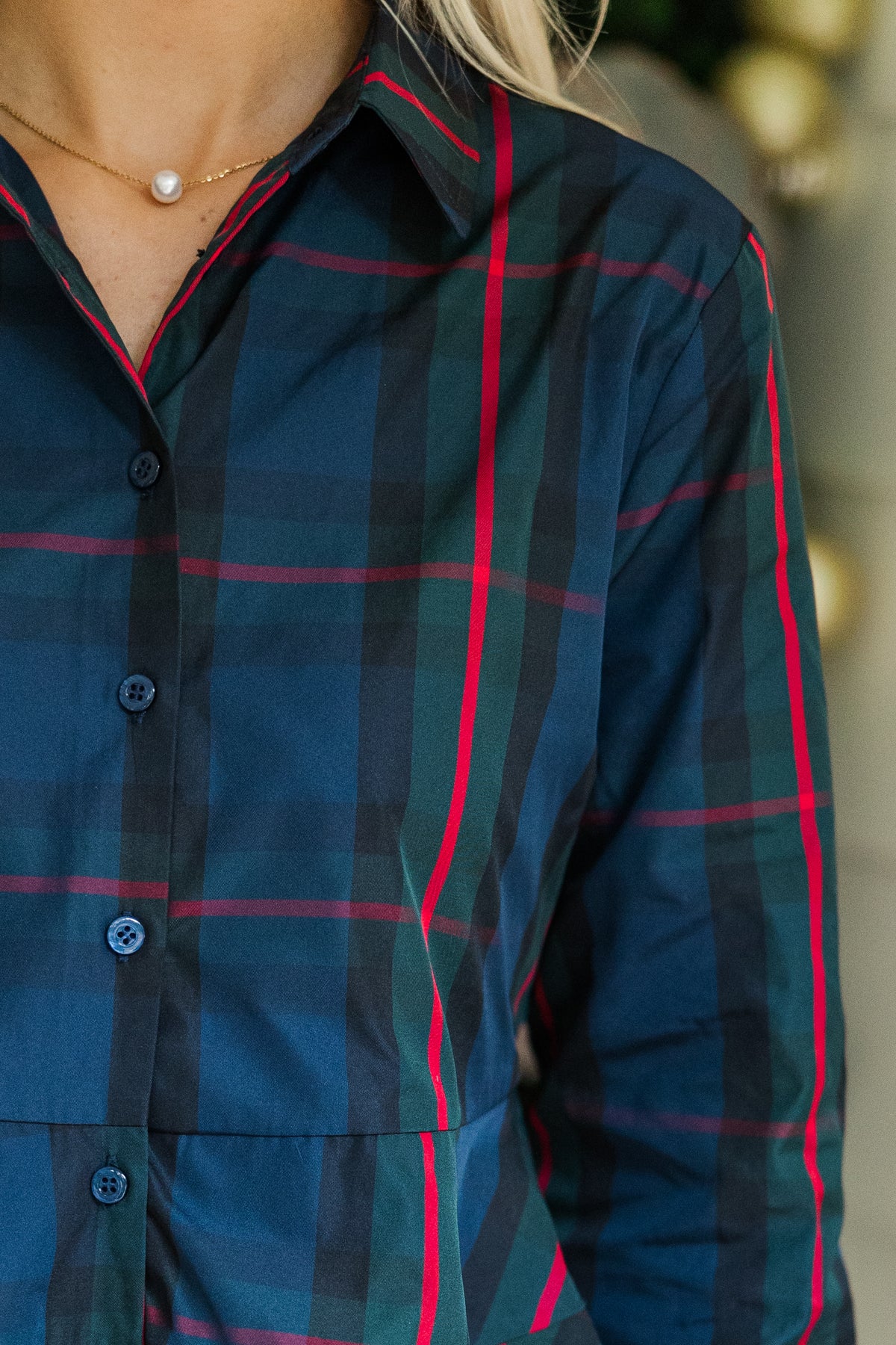 Entro Navy Sleeveless Button Down Blouse