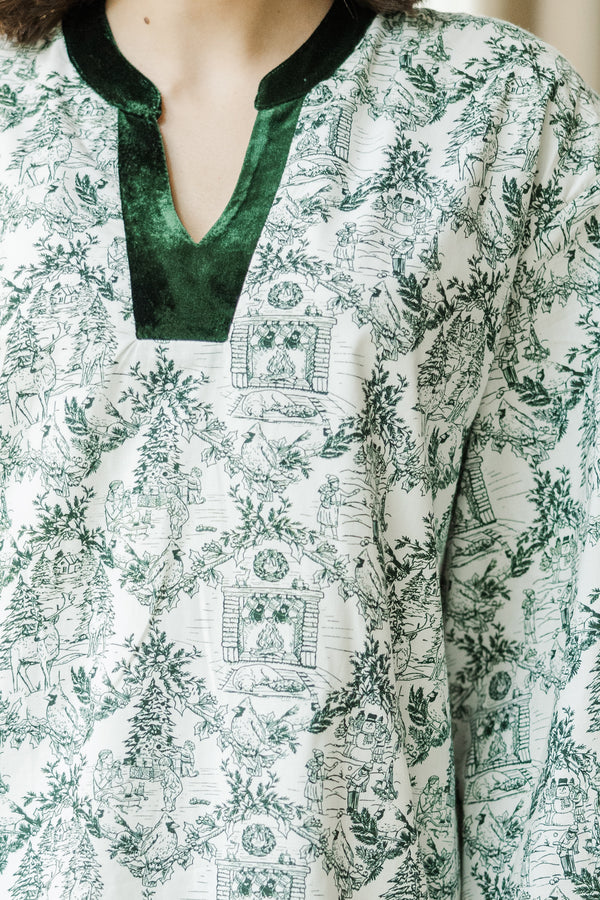 All Your Wishes Green Toile Dress