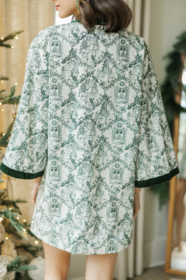 All Your Wishes Green Toile Dress