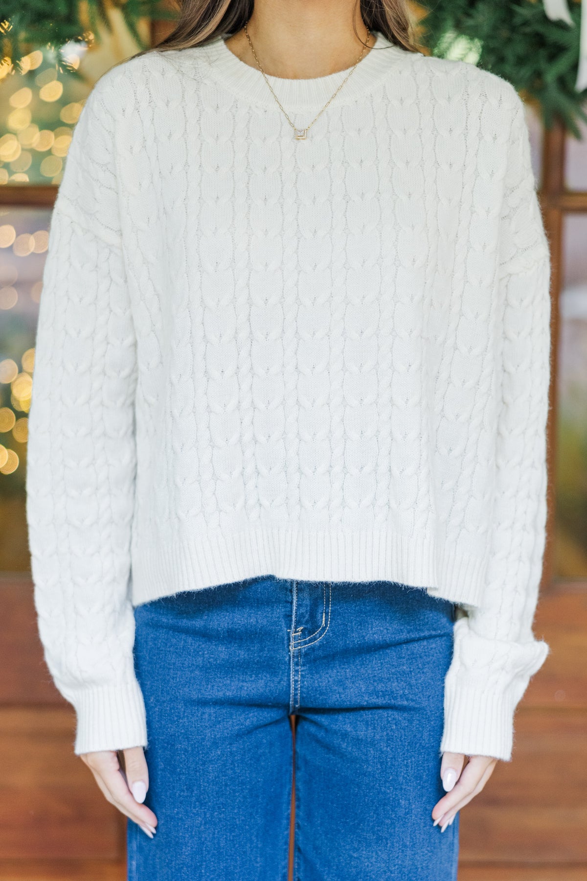 ニット/セーター Katie EREGANTY turtle knit white Leilani Plush Knit Tie Neck Sweater - Ivory – Derek Lam