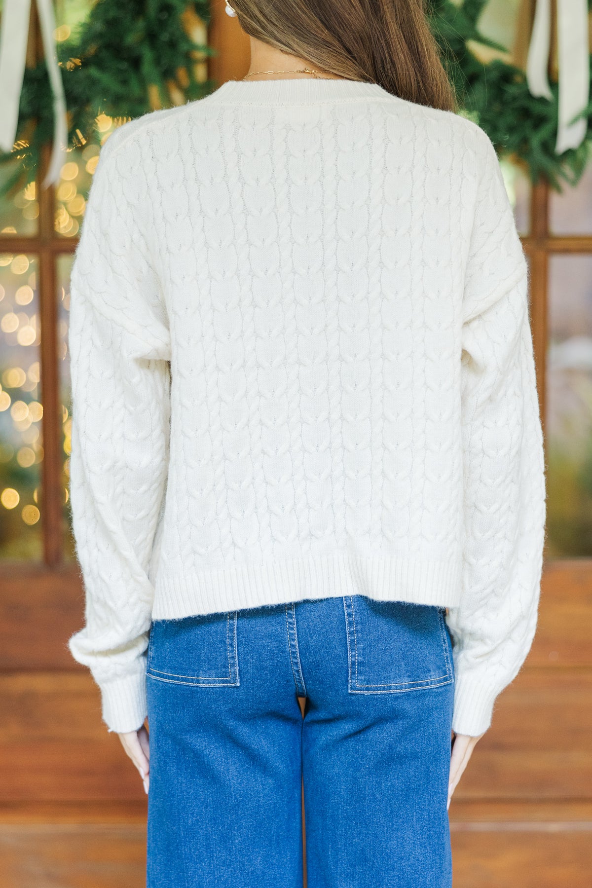 Tell Me Everything Cream Cable Knit Crop Sweater – Shop the Mint