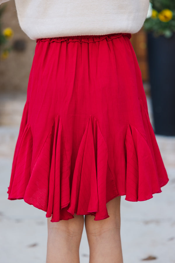 Girls: Look Your Way Red Ruffled Skort