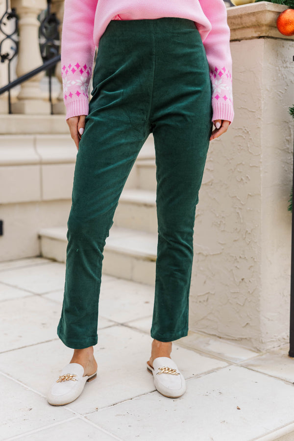 On Your Way Emerald Corduroy Pants