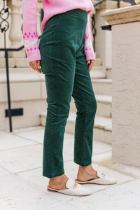 On Your Way Emerald Corduroy Pants