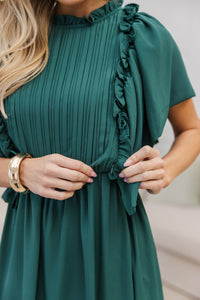 NURSING COLLECTION: All The Good Emerald Green Ruffled Midi Dress