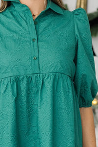 NURSING COLLECTION: Love Found Emerald Textured Tiered Midi Dress