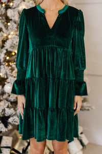 NURSING COLLECTION: In Your Happy Place Emerald Velvet Dress