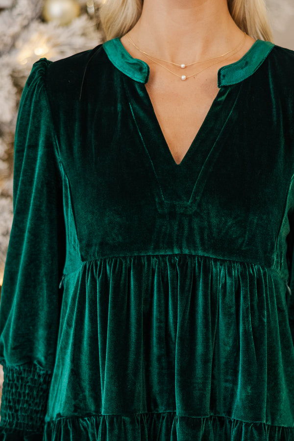 NURSING COLLECTION: In Your Happy Place Emerald Velvet Dress