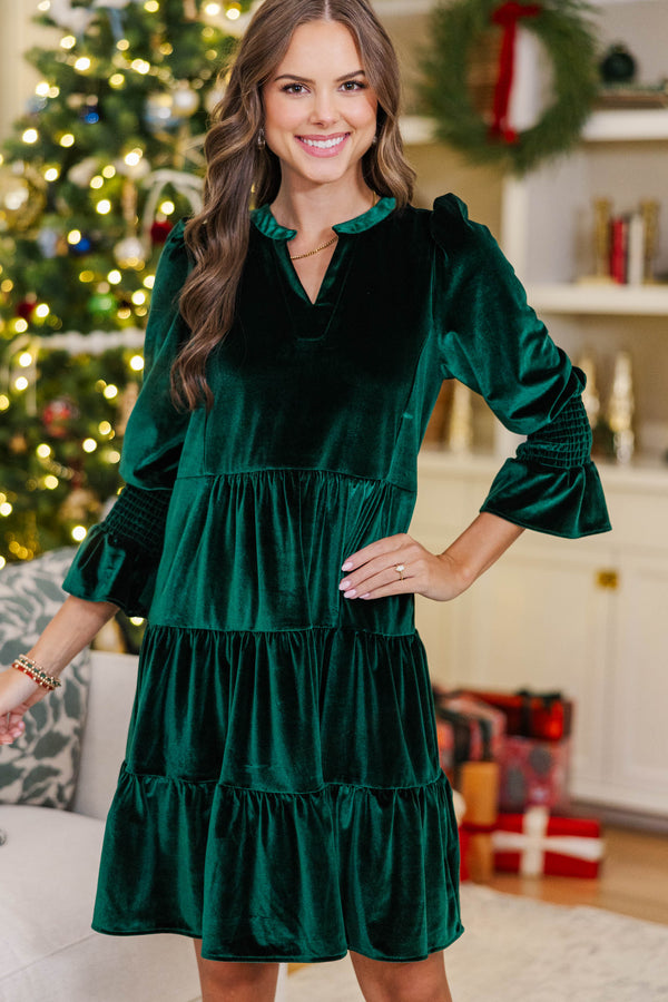 NURSING COLLECTION: In Your Happy Place Emerald Velvet Dress