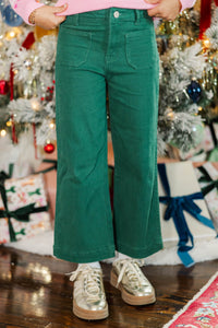 Girls: The Jenny Emerald Green Straight Leg Jeans