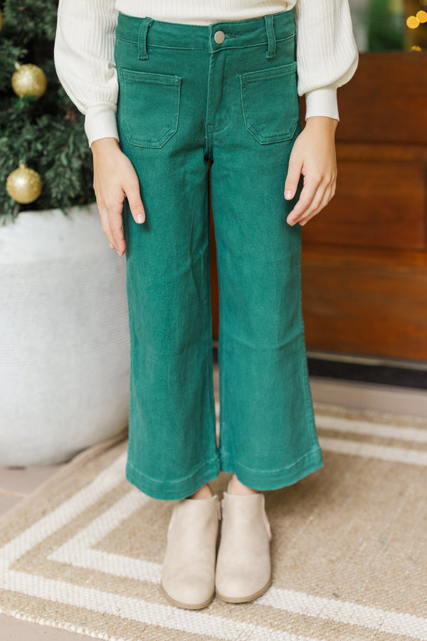 Girls: The Jenny Emerald Green Straight Leg Jeans