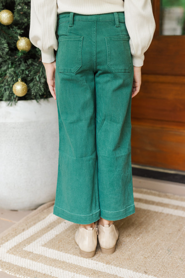 Girls: The Jenny Emerald Green Straight Leg Jeans