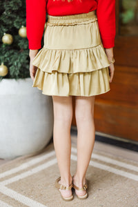 Girls: Take The Leap Gold Ruffled Skort