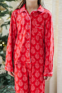 Girls: Dream Big Red Medallion L/S Bamboo Pajama Set