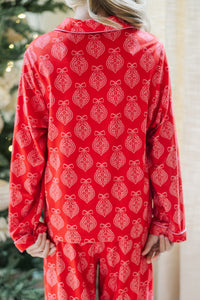 Girls: Dream Big Red Medallion L/S Bamboo Pajama Set