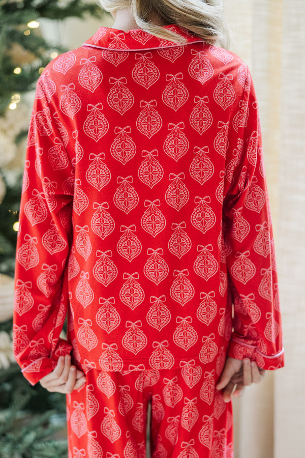 Girls: Dream Big Red Medallion L/S Bamboo Pajama Set