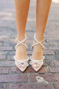 Above & Beyond Nude Pearl Heels