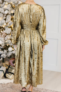 All In Your Head Gold Midi Dress