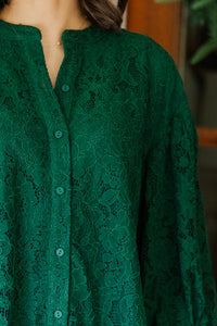 Fate: Take It All In Hunter Green Lace Blouse