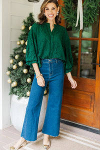 Fate: Take It All In Hunter Green Lace Blouse