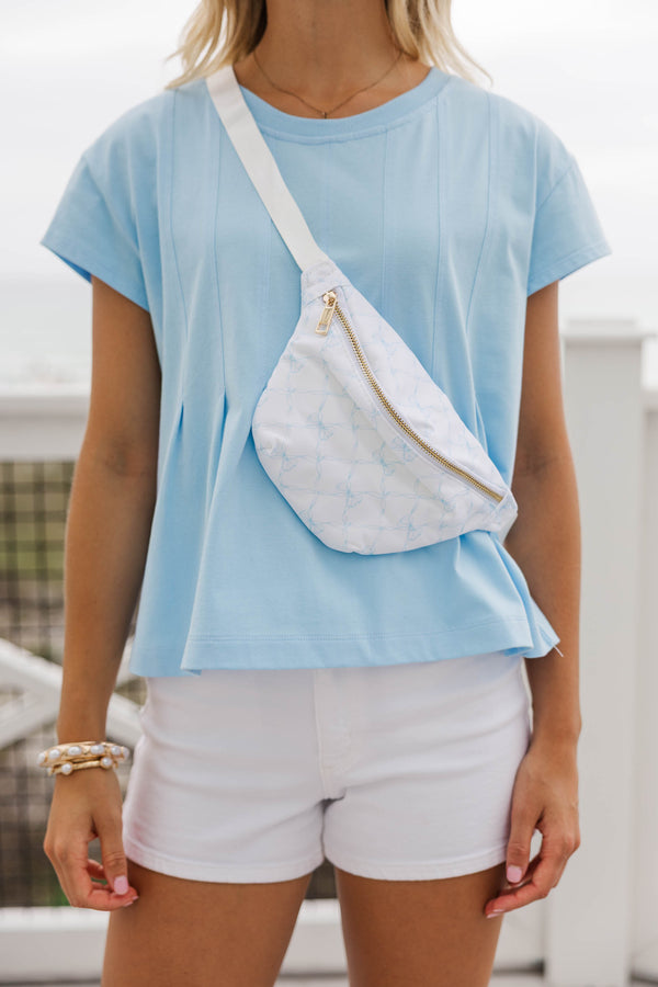 The Harper Blue Bow Fanny Pack