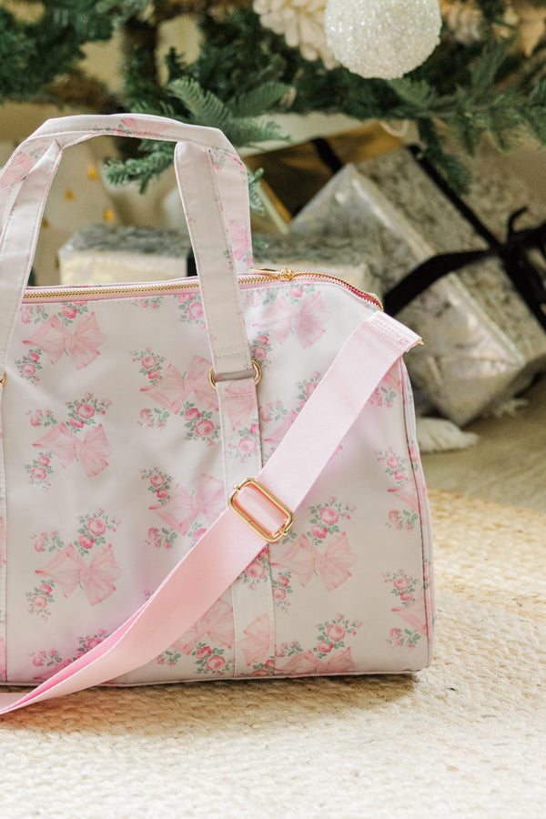 Girls: The Harper Pink Floral Duffle Bag