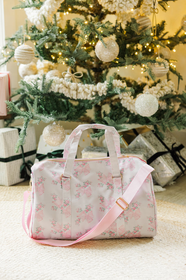 Girls: The Harper Pink Floral Duffle Bag