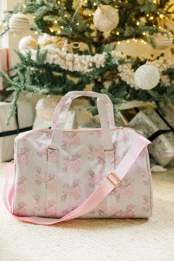 Girls: The Harper Pink Floral Duffle Bag