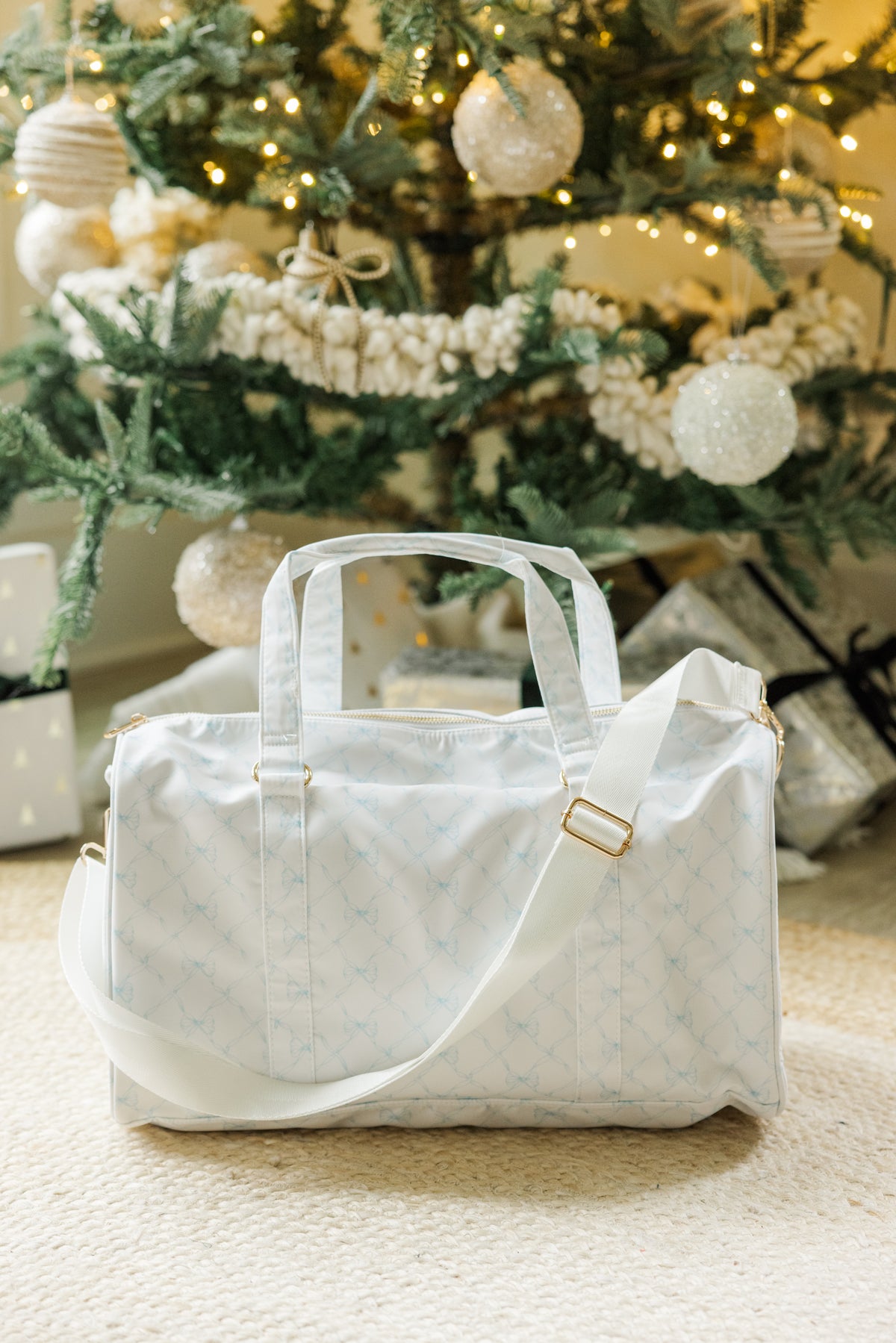 Girls The Harper Blue Bow Duffle Bag Shop the Mint