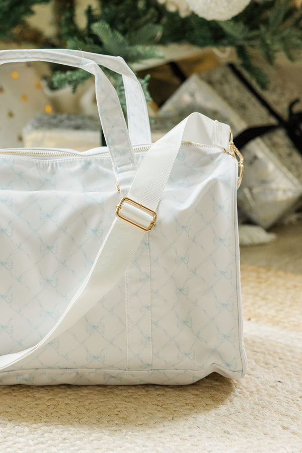Girls The Harper Blue Bow Duffle Bag Shop the Mint