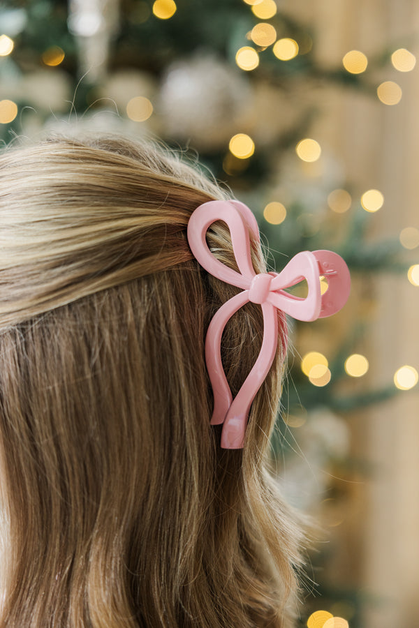 Girls: The Allie Blush Pink Bow Claw Clip