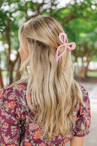 The Allie Blush Pink Bow Claw Clip