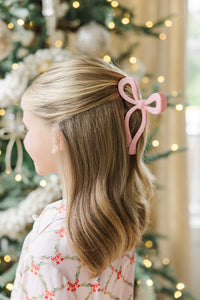 Girls: The Allie Blush Pink Bow Claw Clip