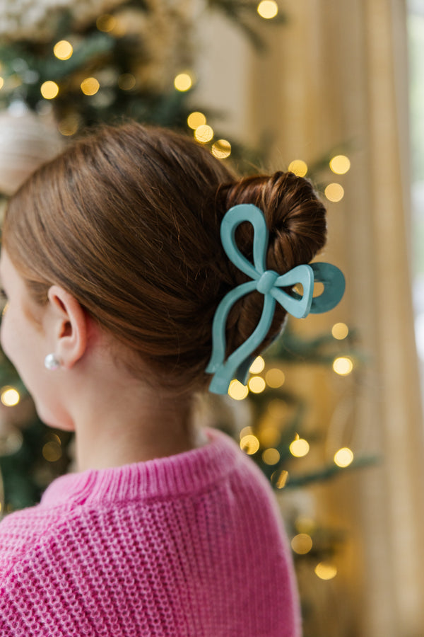 The Allie Light Blue Bow Claw Clip