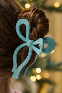 The Allie Light Blue Bow Claw Clip