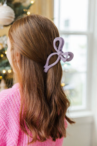 Girls: The Allie Lavender Purple Bow Claw Clip