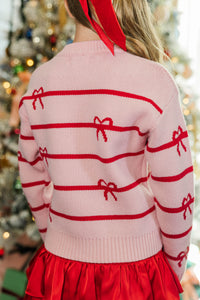 Girls: The Zoe Pink Striped Sweater